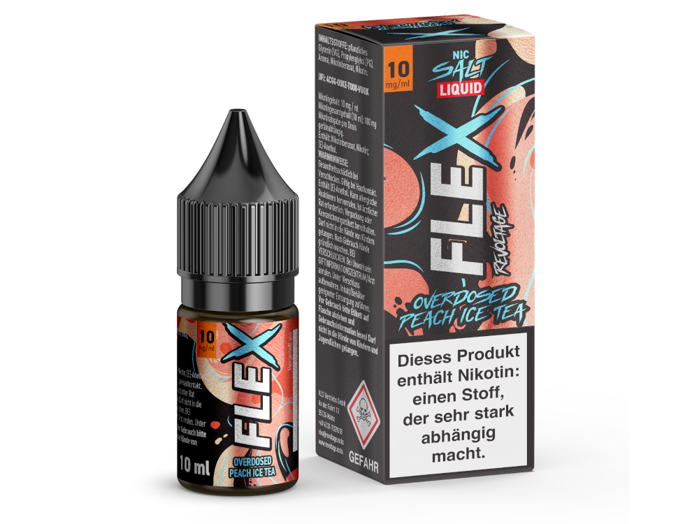 Revoltage - FLEX - Overdosed Peach Ice Tea - Nikotinsalz Liquid