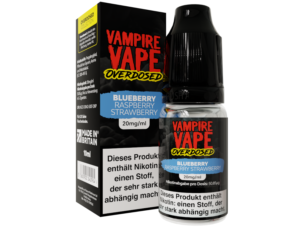 Vampire Vape - Overdosed - Blueberry Raspberry Strawberry - Nikotinsalz Liquid