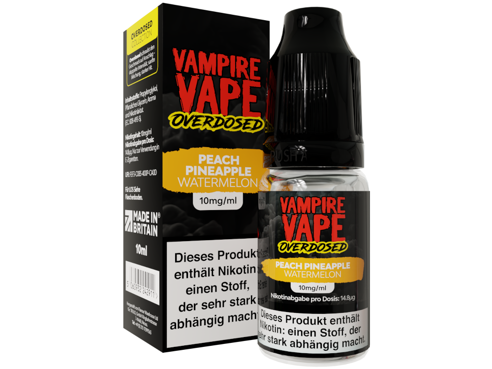Vampire Vape - Overdosed - Peach Pineapple Watermelon - Nikotinsalz Liquid
