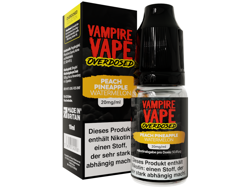 Vampire Vape - Overdosed - Peach Pineapple Watermelon - Nikotinsalz Liquid