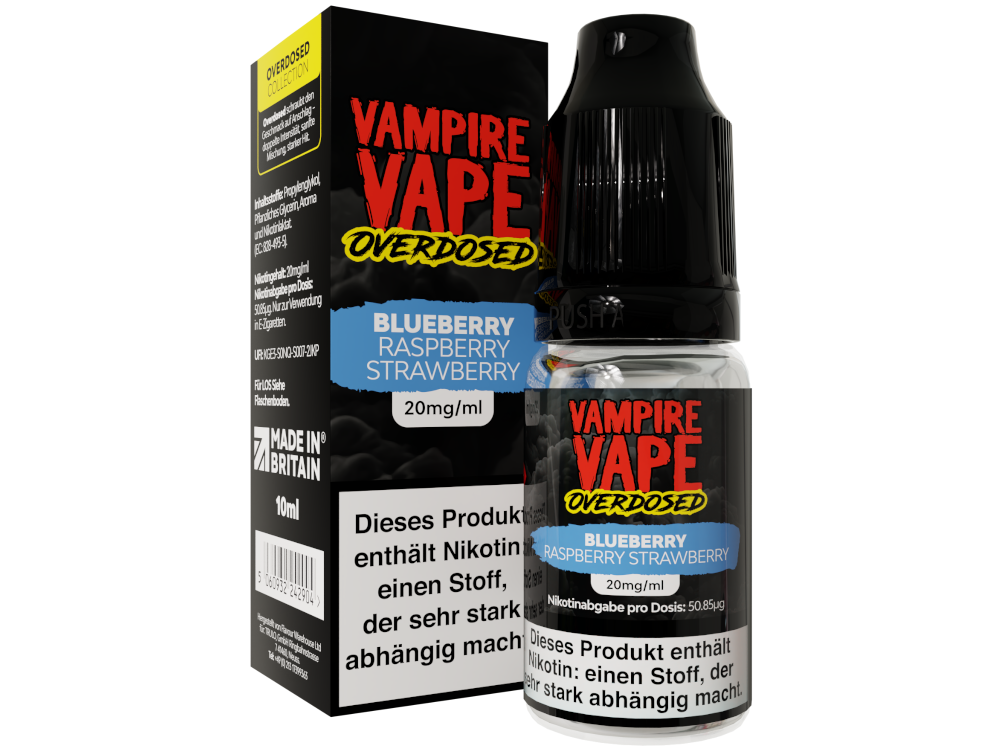 Vampire Vape - Overdosed - Blueberry Raspberry Strawberry - Nikotinsalz Liquid