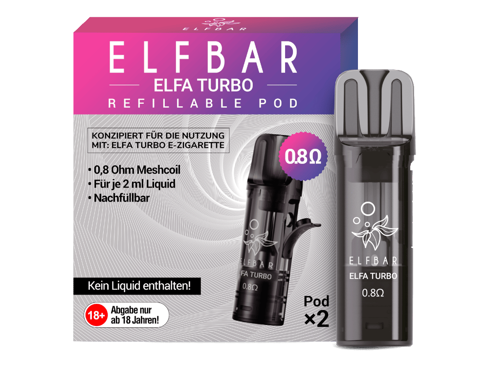 Elfbar - Elfa Turbo 0,8 Ohm Pod (2 Stück pro Packung)