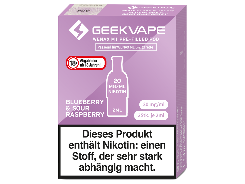 GeekVape - Wenax M1 Pod Blueberry lce 20 mg/ml (2 Stück pro Packung)