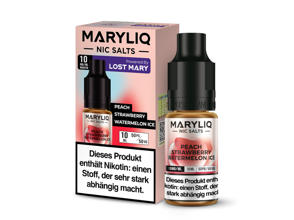 MARYLIQ - Peach Strawberry Watermelon Ice - Nikotinsalz Liquid