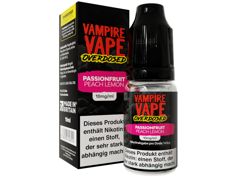 Vampire Vape - Overdosed - Passionfruit Peach Lemon - Nikotinsalz Liquid