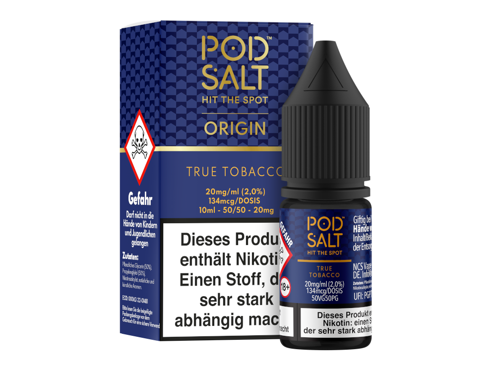 Pod Salt Origin - True Tobacco - Nikotinsalz Liquid
