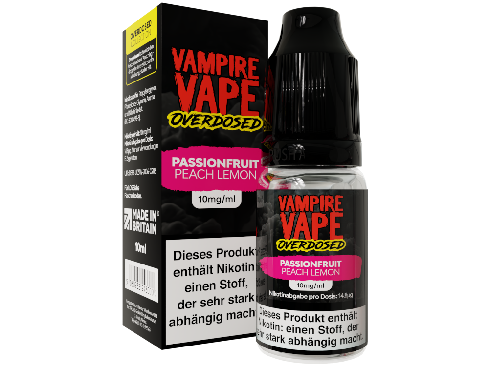 Vampire Vape - Overdosed - Passionfruit Peach Lemon - Nikotinsalz Liquid